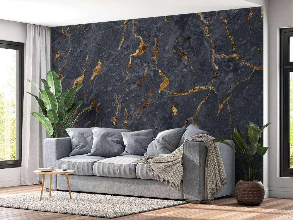 Grijze rots met goud