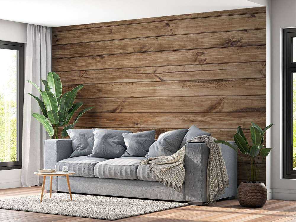 Horizontale houten planken