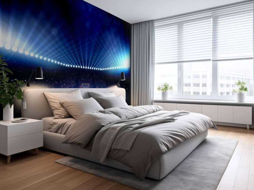 Verlichte basketbal arena