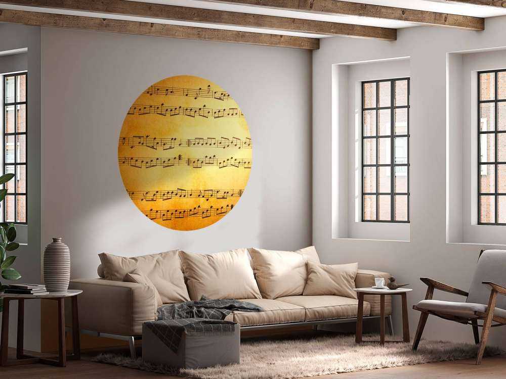 Oud blad met muzieknoten