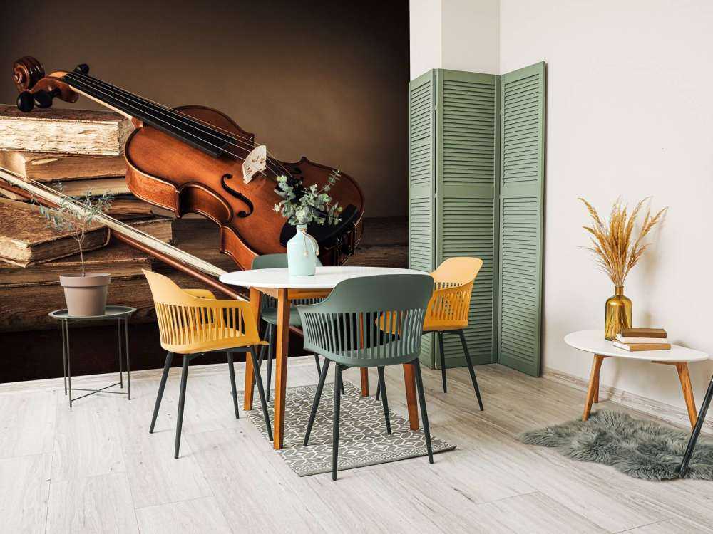 Viool met oude boeken