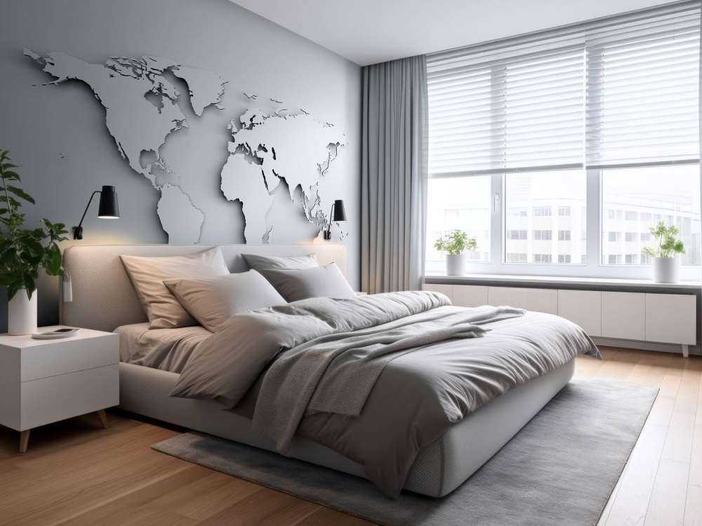 Witte wereldkaart in 3D