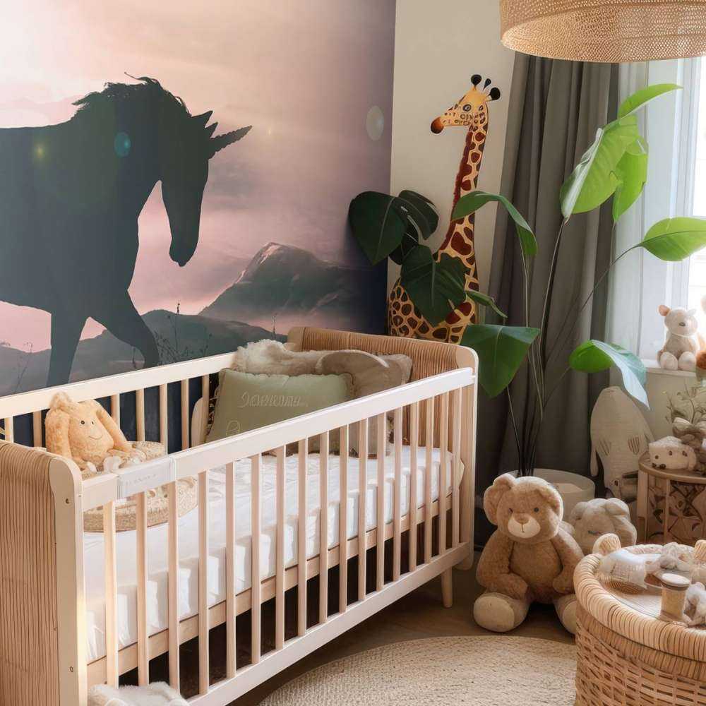 Unicorn bij een zonsondergang