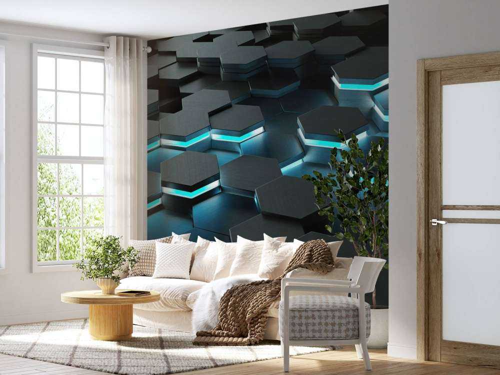 Oplichtende 3D hexagons