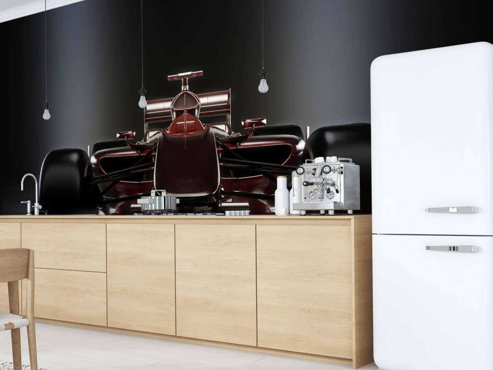 Voorzijde van een rode Formule 1-auto