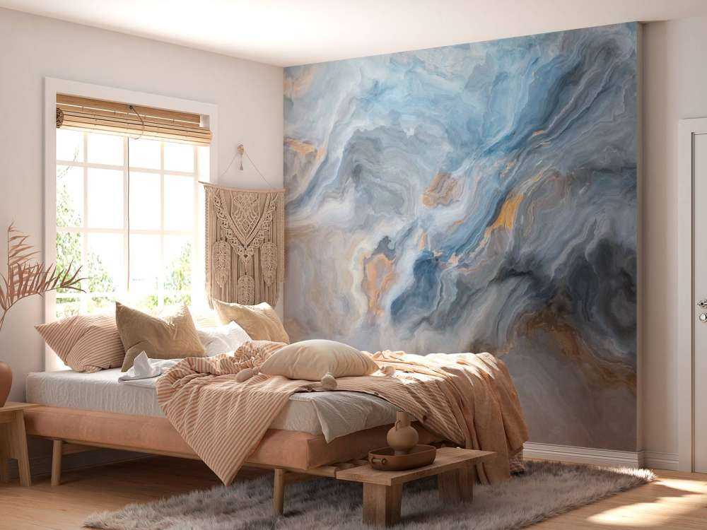 Blauw gekleurd marmer