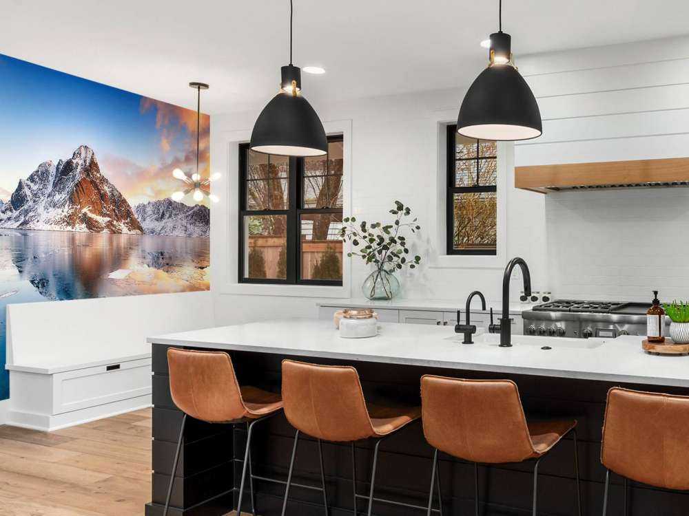 Prachtige zonsondergang in Noorwegen