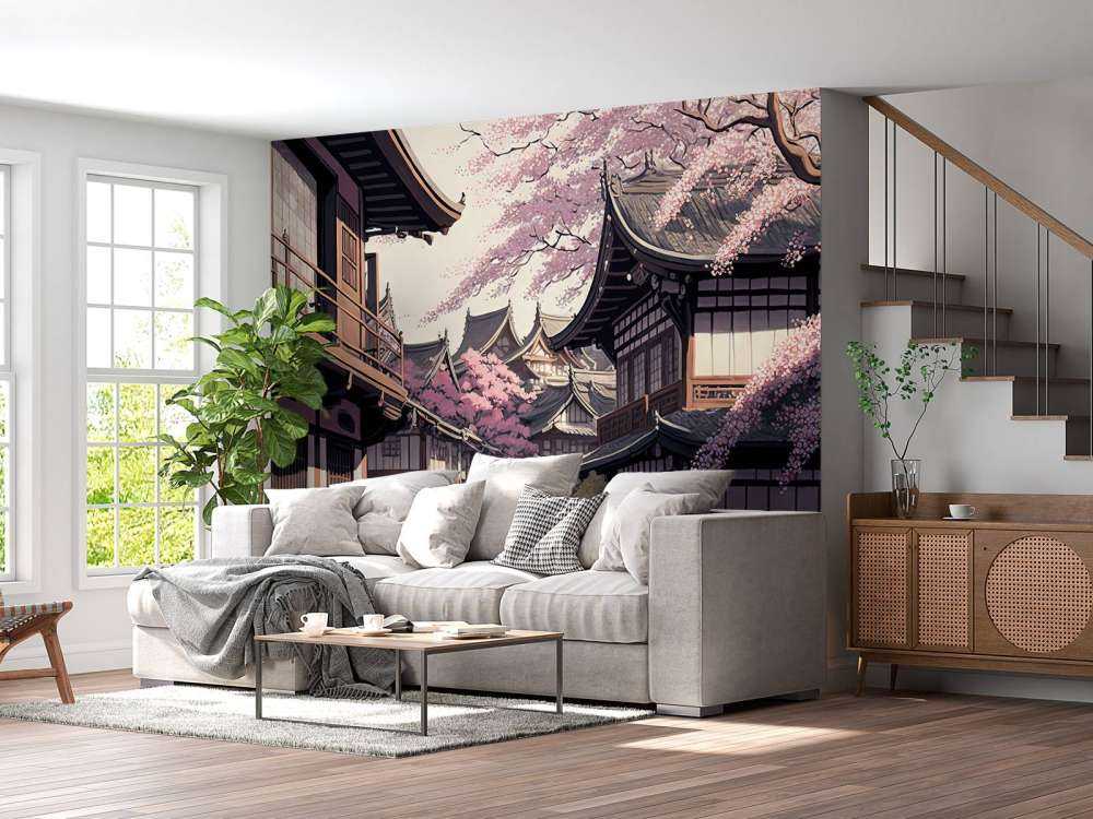 Kyoto huis onder Sakura bomen