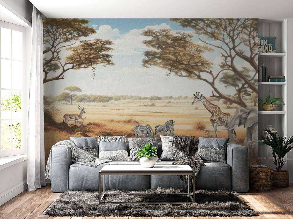 Safari landschap in kleur