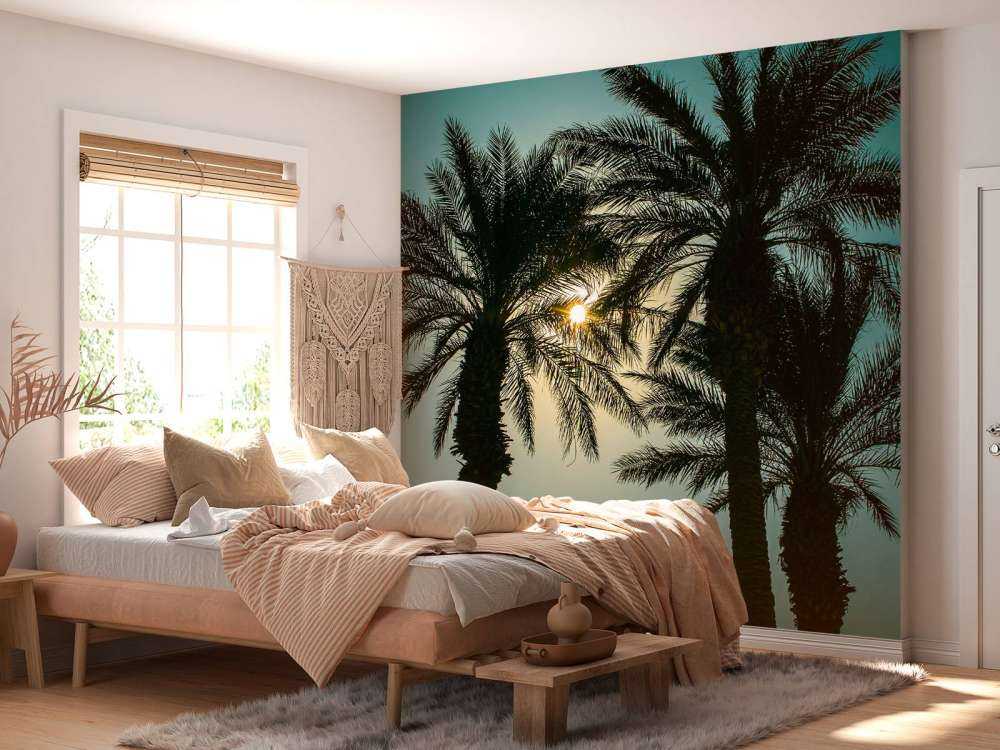 Silhouet van palmbomen