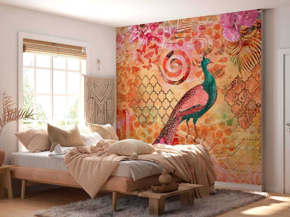 Majestic oriental peacock fantasy collage