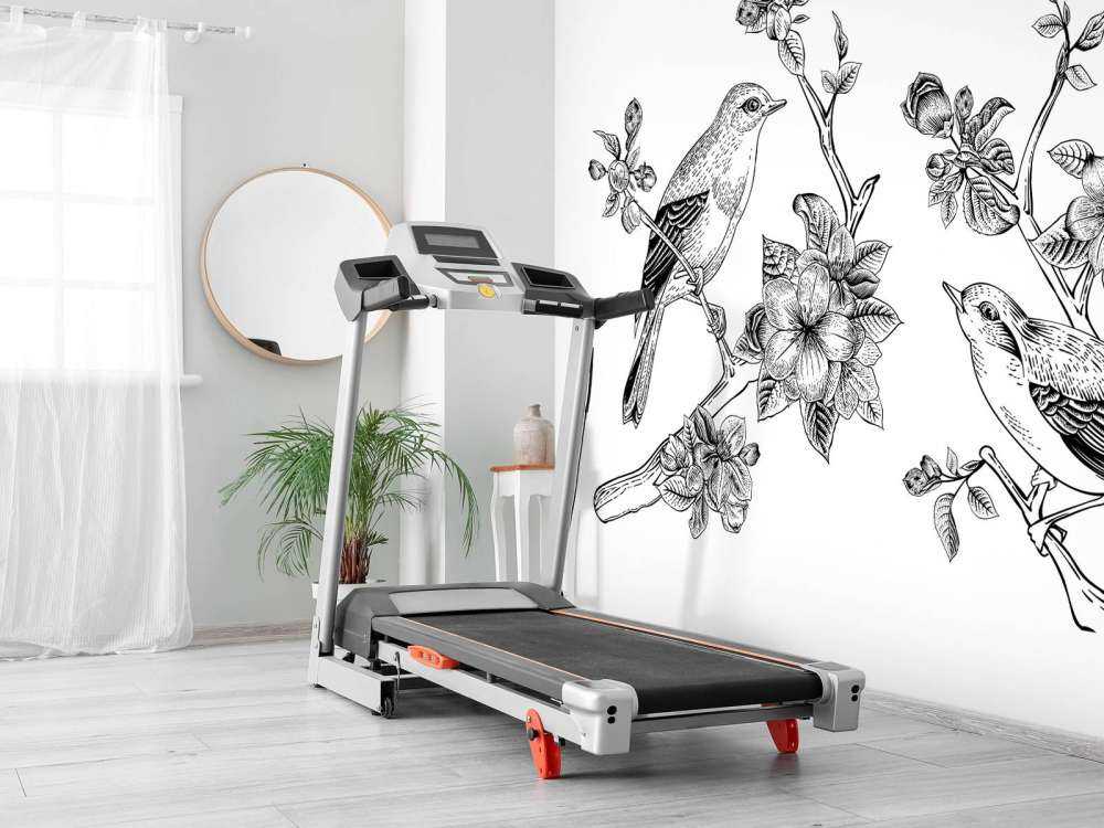 Tekening van vogels op een tak met appelbloesems