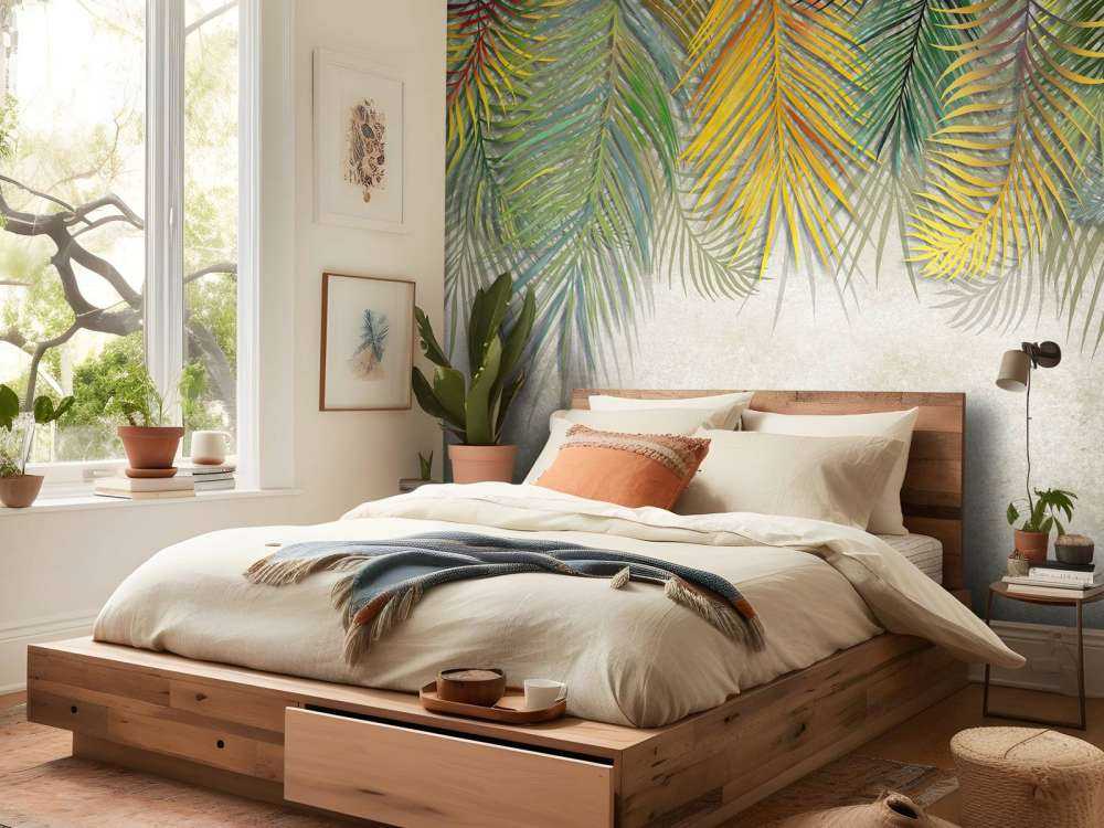 Regenboog palmbladeren