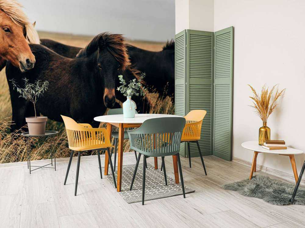 Prachtige paarden in de wind