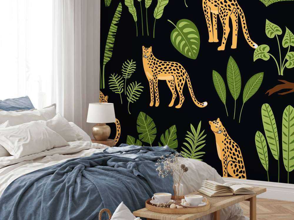 Luipaard Patroon met bladeren