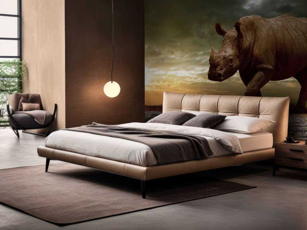 Afrikaanse neushoorn op een vuil veld