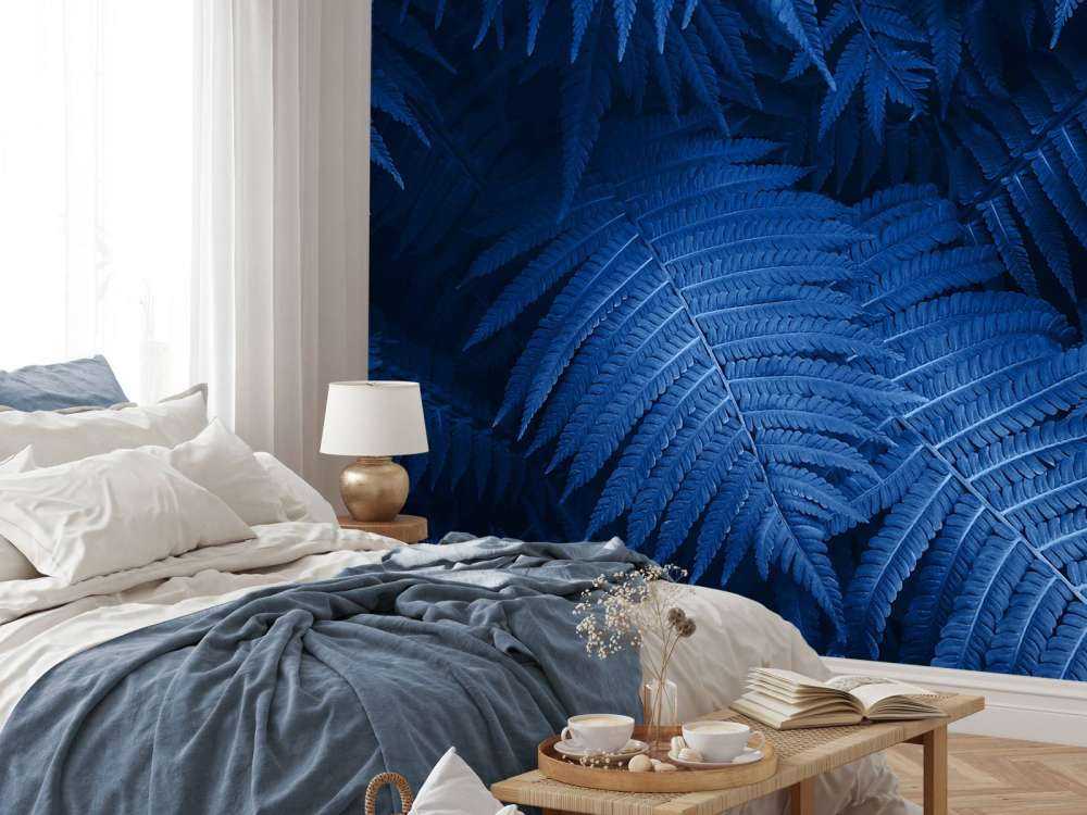 Blauwe varenbladeren