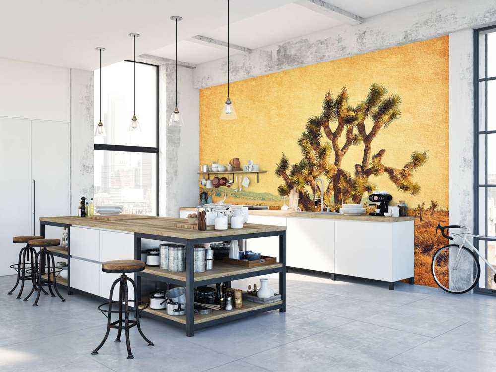 Grote cactus in een woestijnlandschap