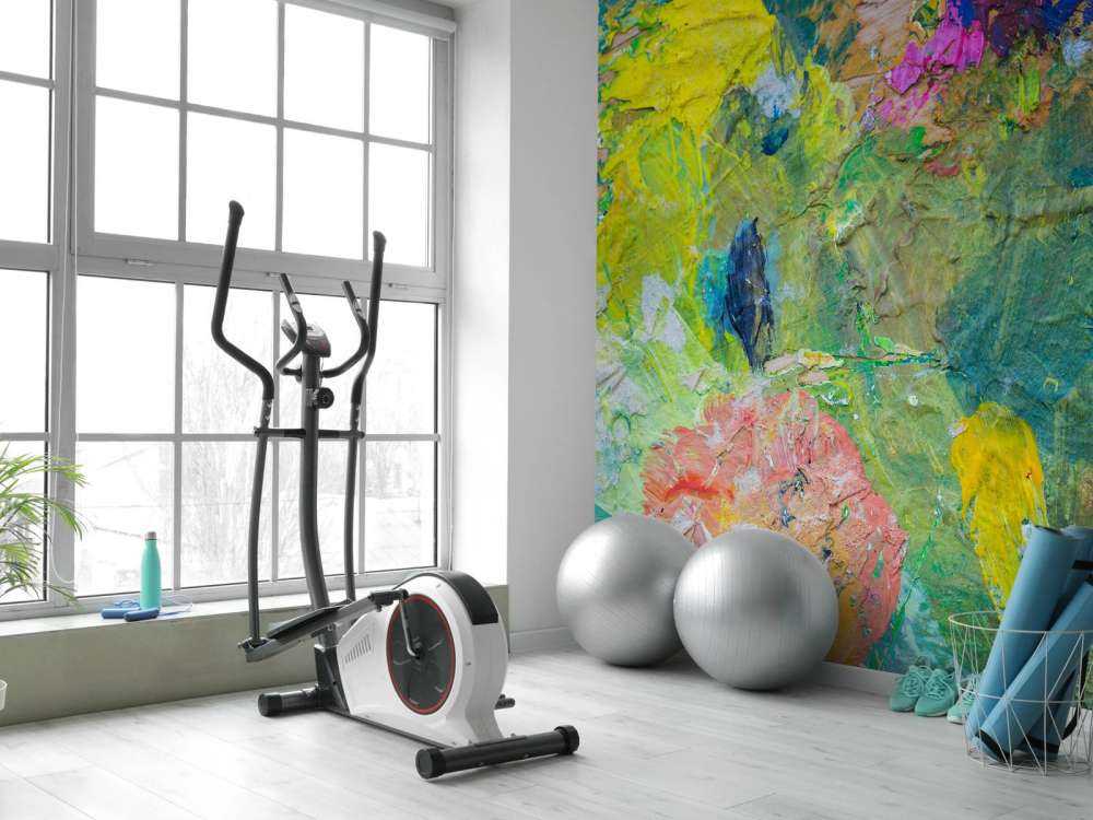 Close-up van een kleurrijk schilderwerk