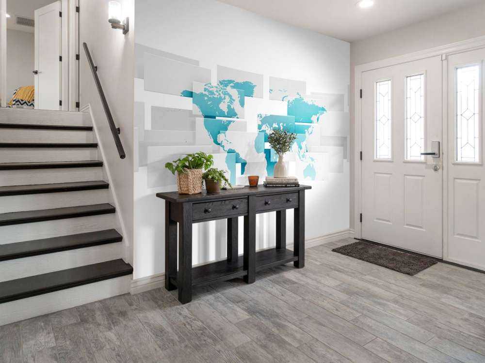 Wereldkaart op rechthoekig canvas