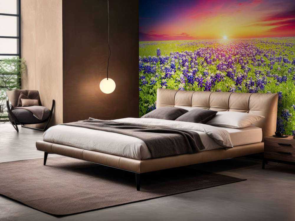 Bluebonnets met mooie Zonsondergang