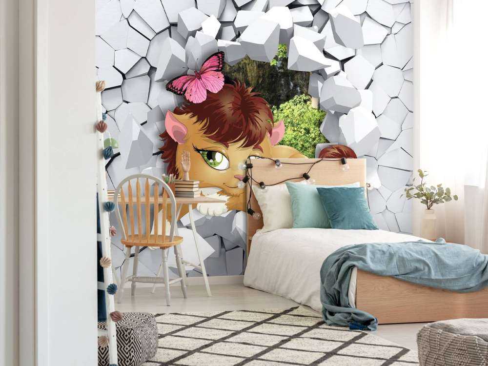 Leeuw in een muur