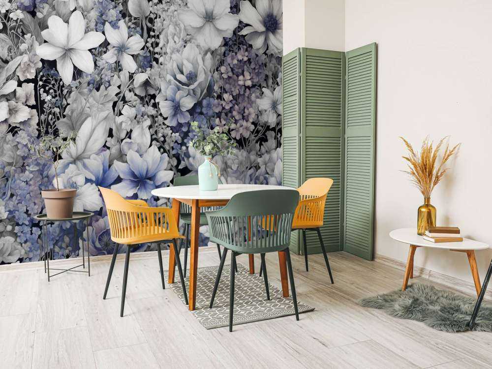 Flower festivalSEAMLESS Dark Blue