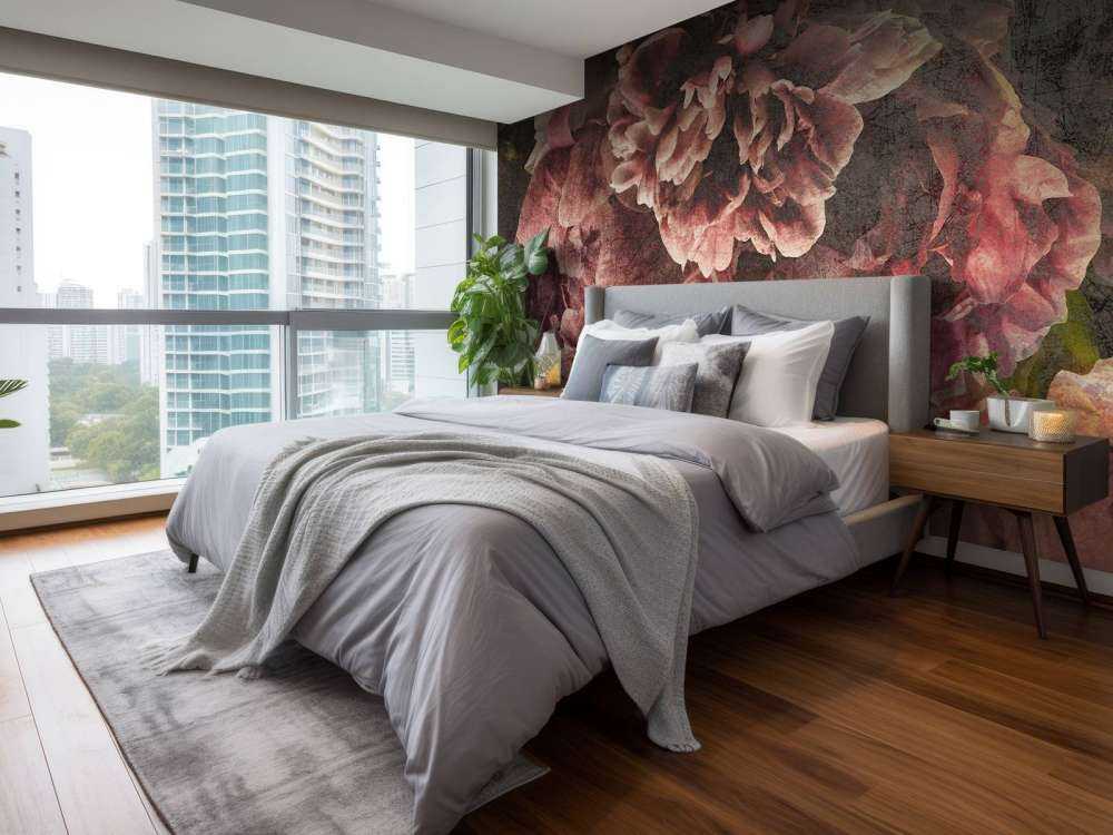 Donker romantische pioenroosweelde