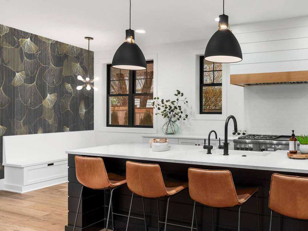 Ginkgo blaadjes in gouden nevel