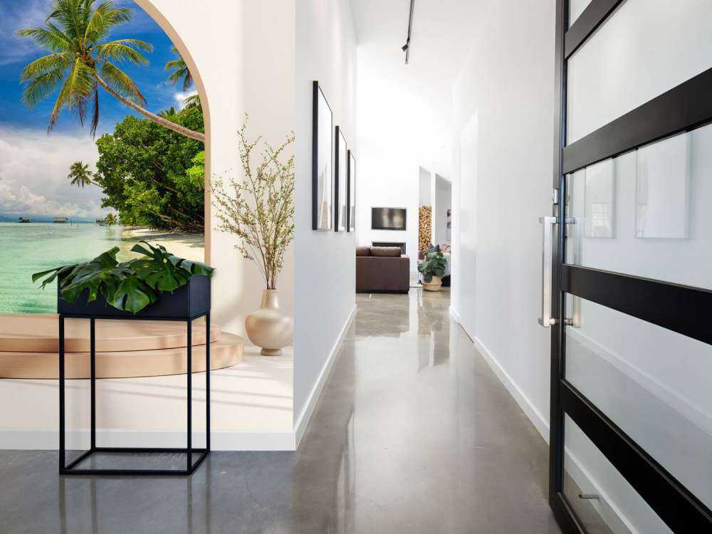 Tropisch eiland met palmbomen