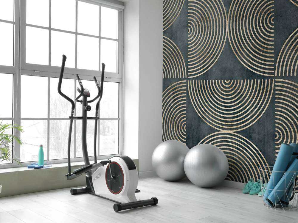 Eclectic Circles Modern Art Gold Teal