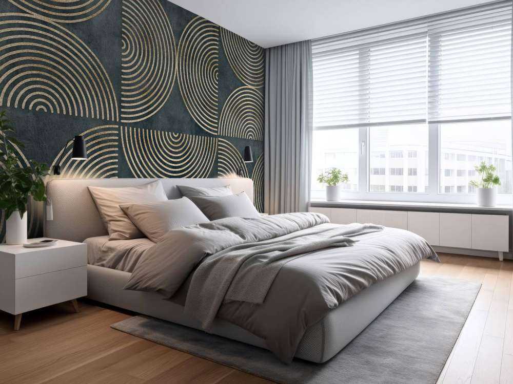 Eclectic Circles Modern Art Gold Teal