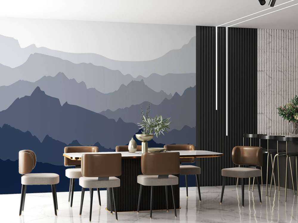 Rustige blauwe berglagen