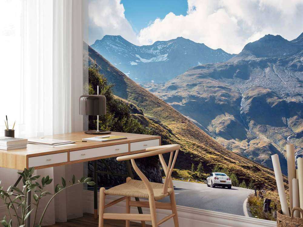 Panorama van een bergweg