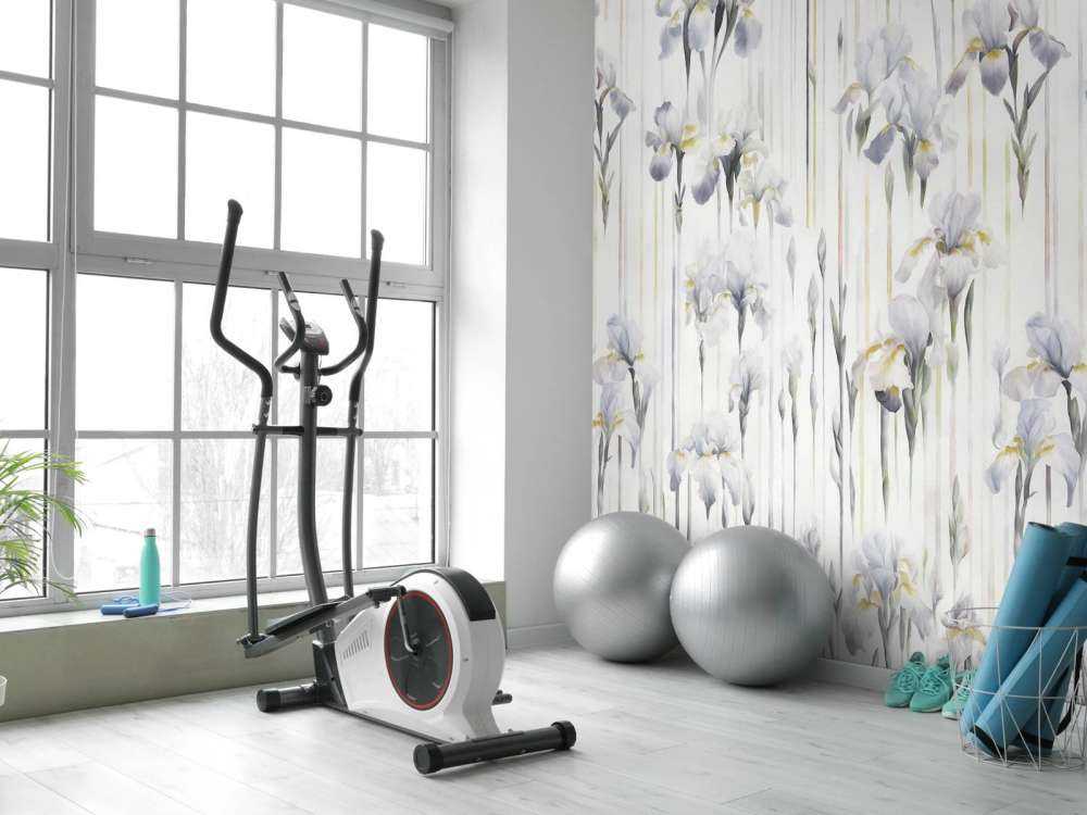 Irises and Stripes Seamless Gray