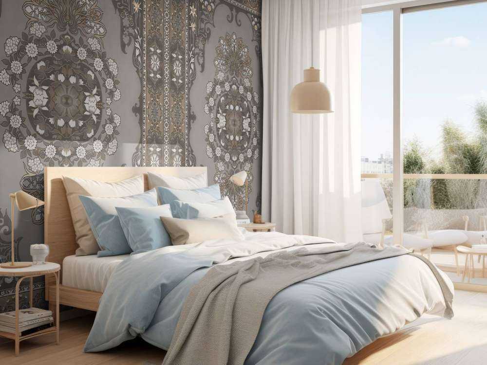 Klassieke ornamenten in donker taupe