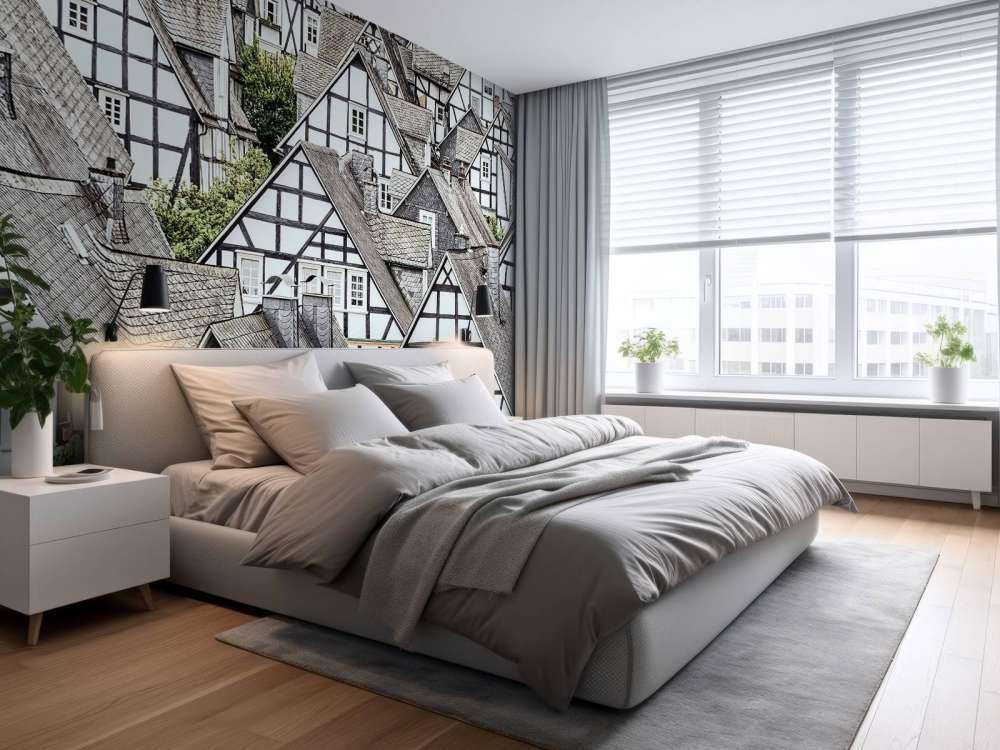 Ritme van zwart-wit vakwerk