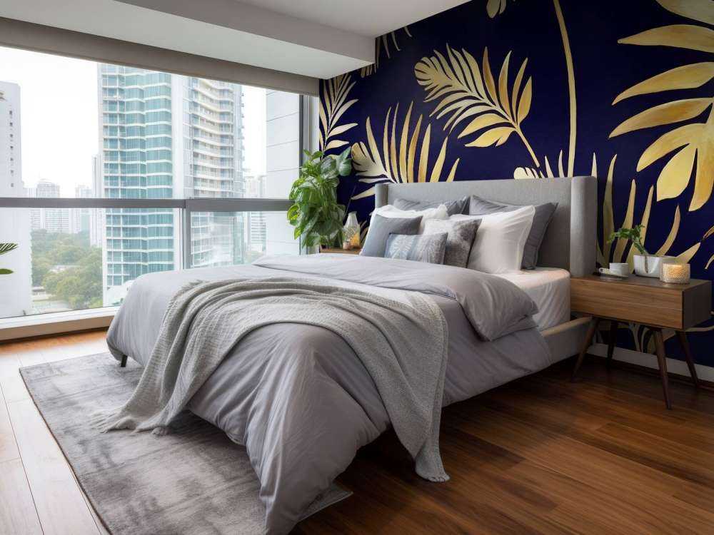 Golden leaves on dark Copper