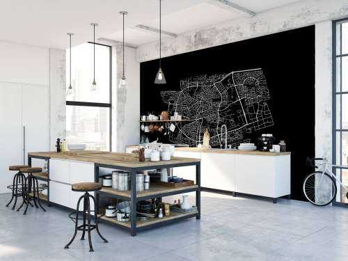 Plattegrond van Leeuwarden, zwart