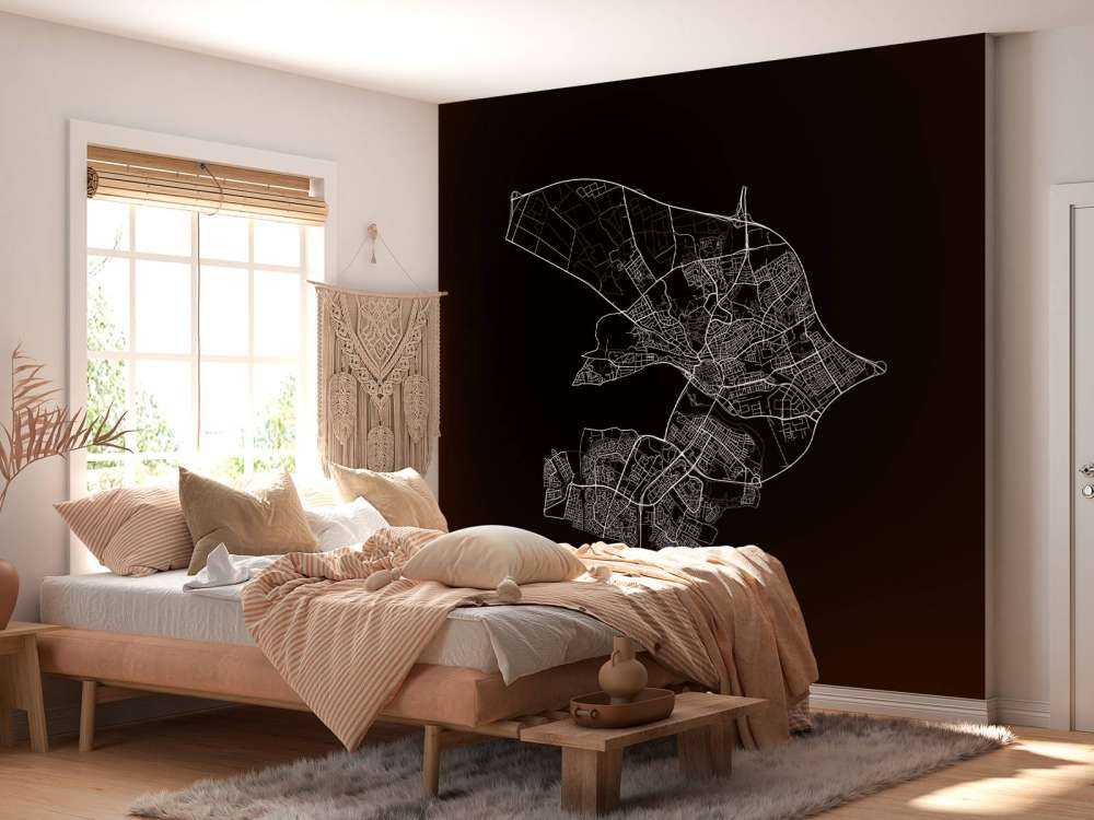 Plattegrond van Arnhem, zwart