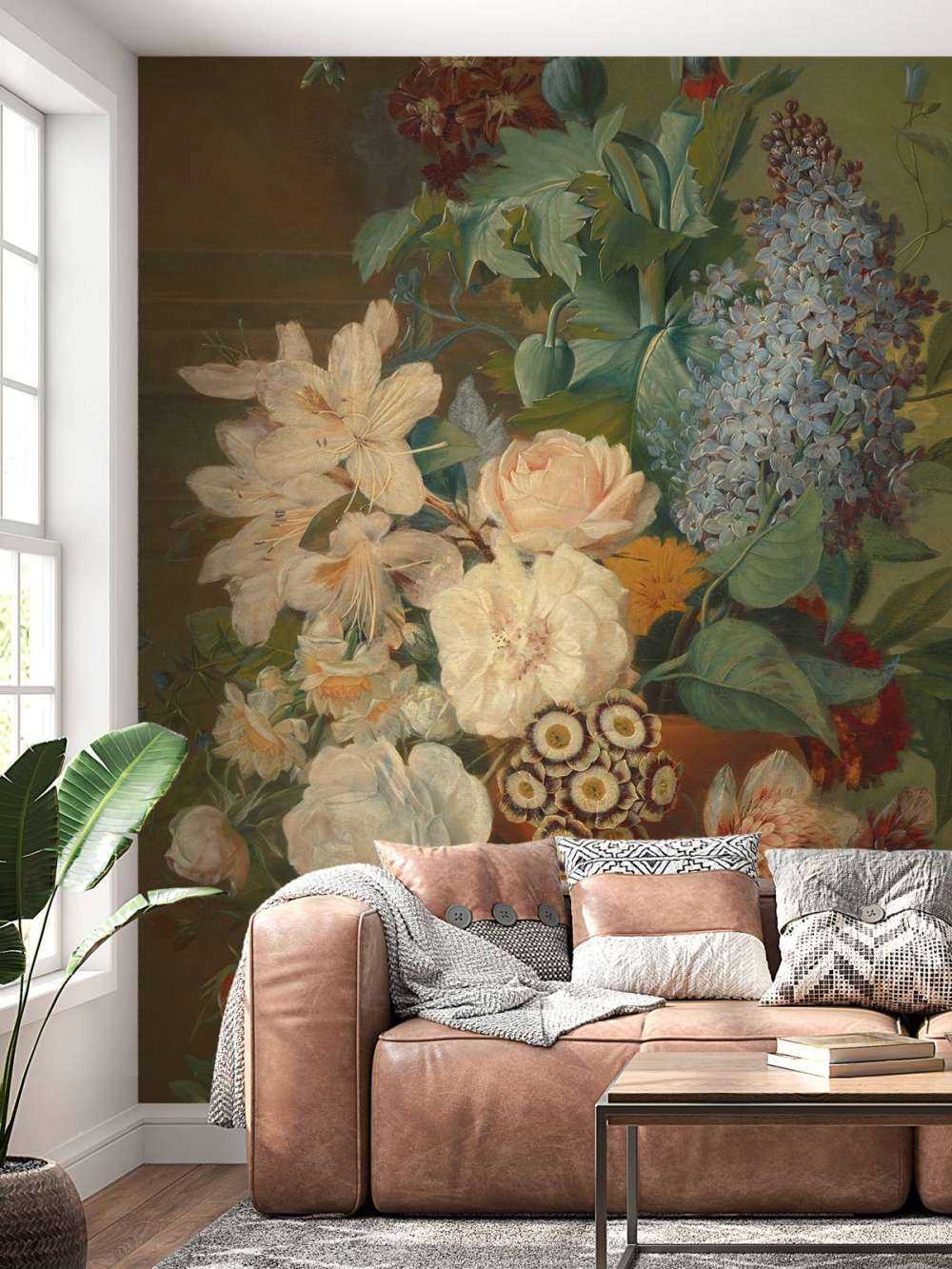 Bloemen in een terracotta vaas