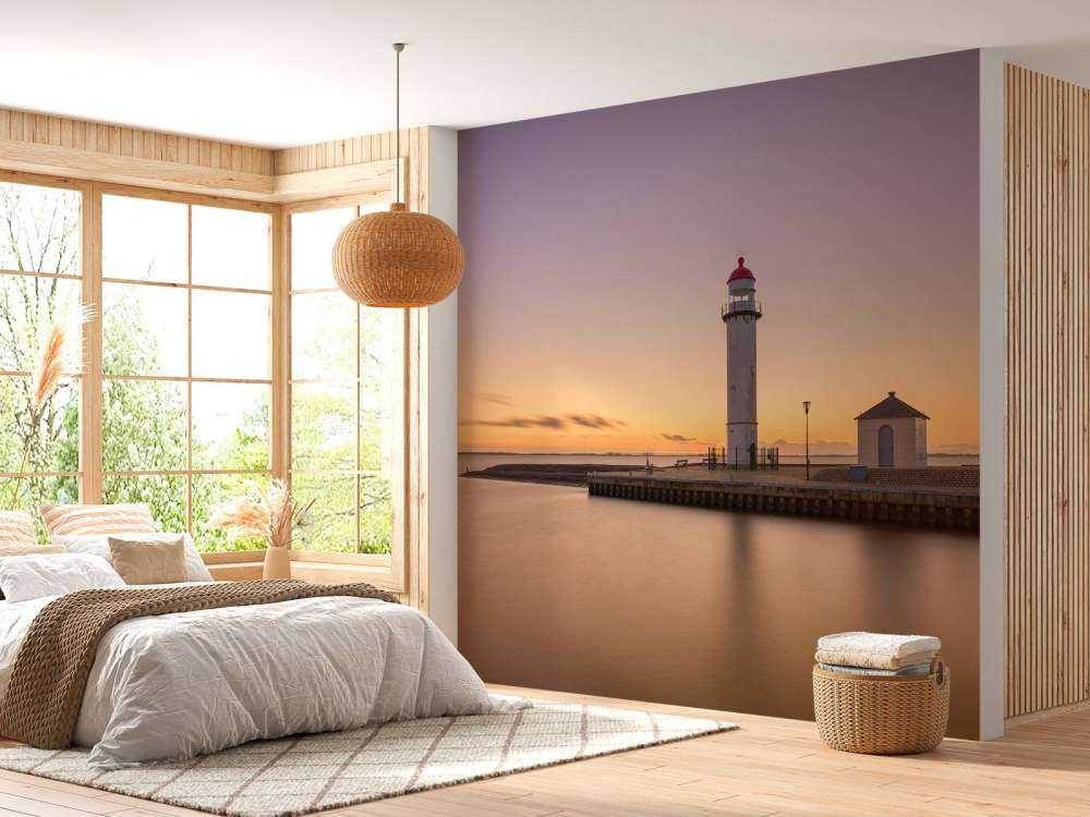 Vuurtoren bij zonsondergang