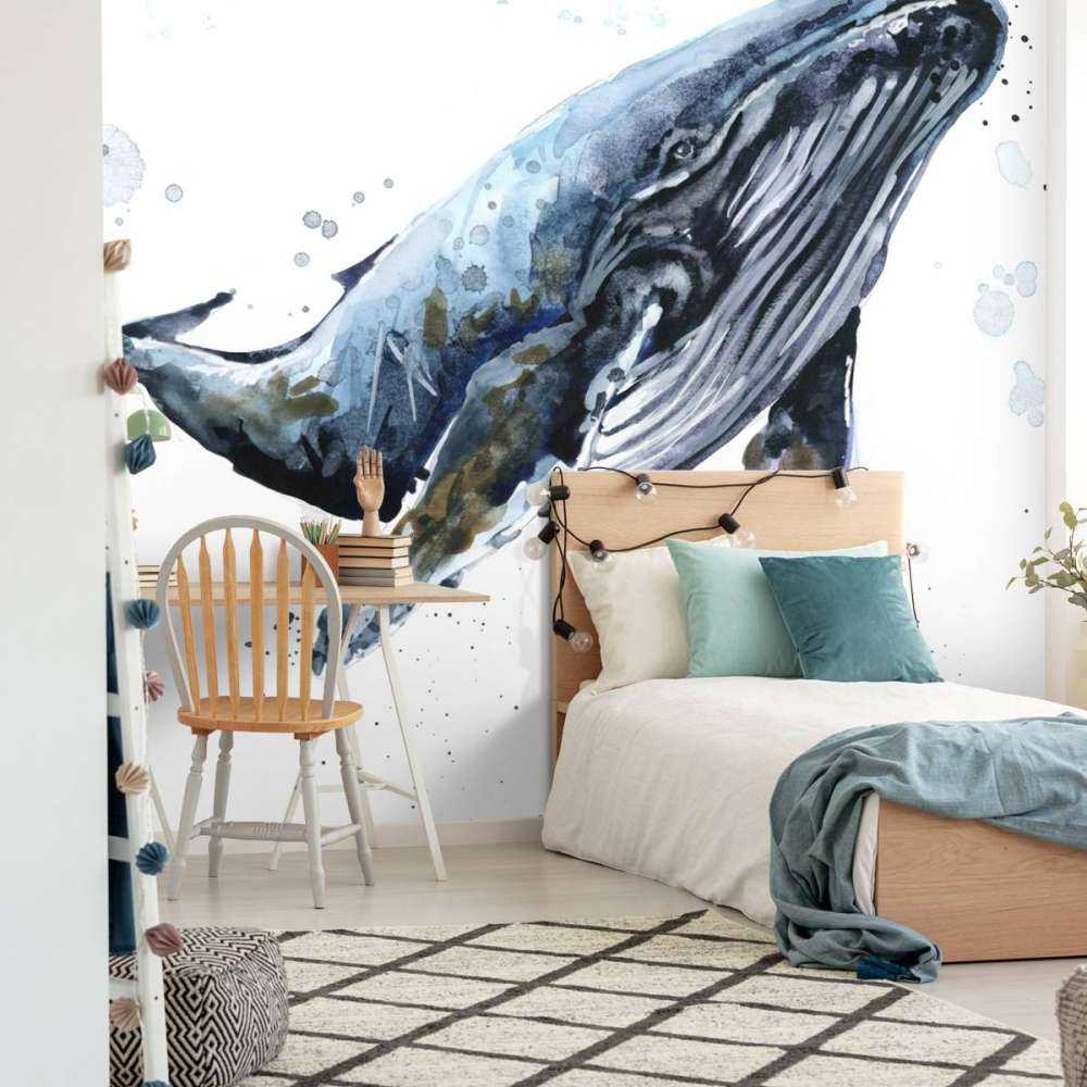 Bultrugwalvis van waterverf