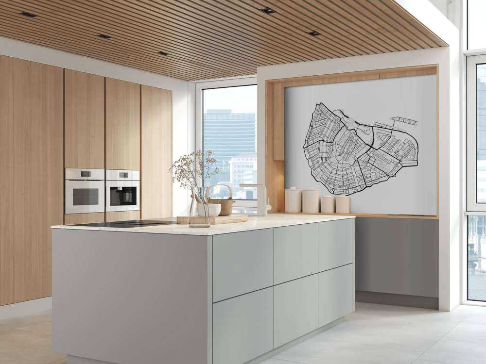 Plattegrond Amsterdam centrum, wit