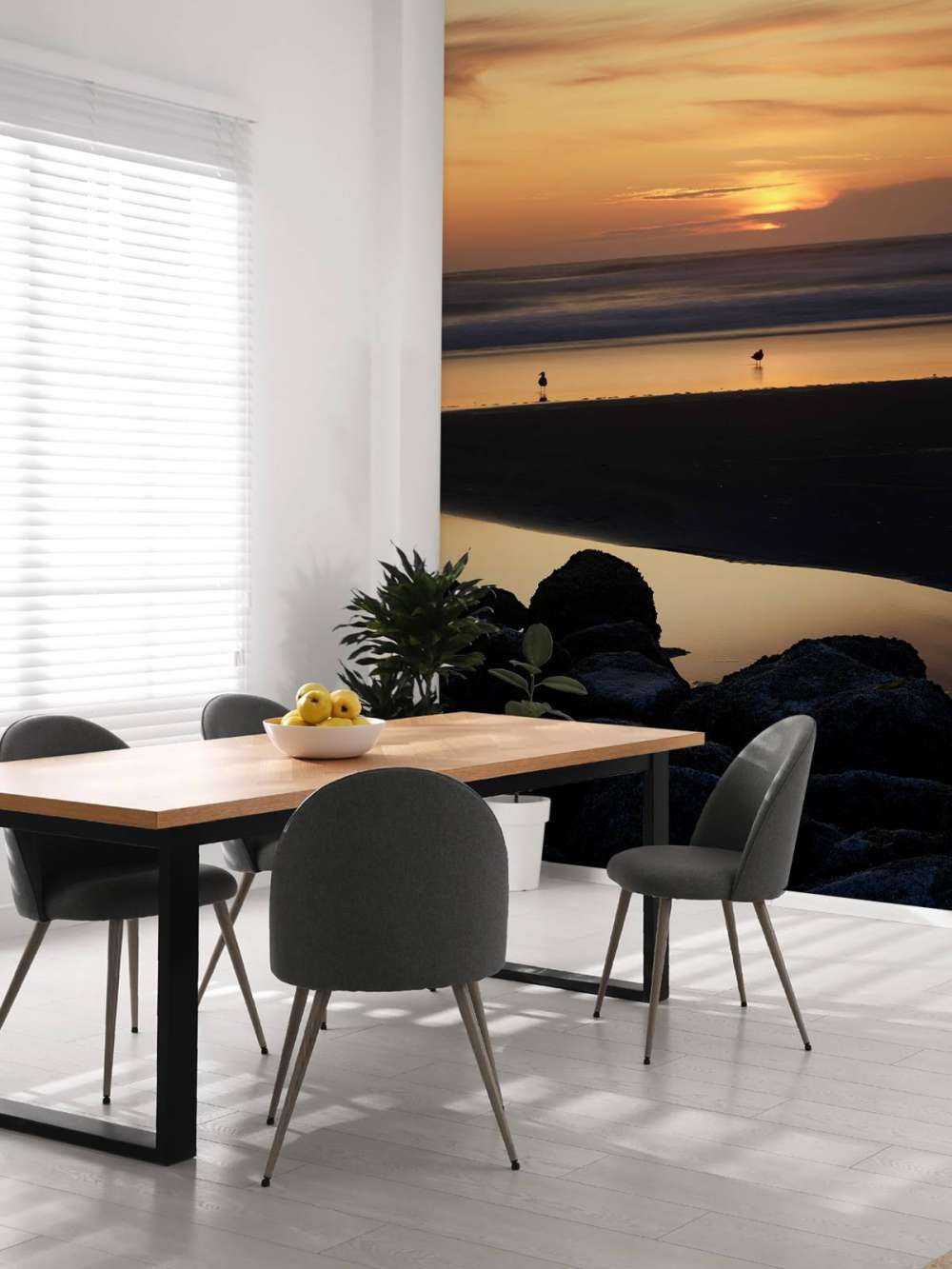 Vogels bij zonsondergang