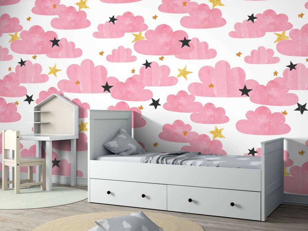 Waterverf wolken, roze