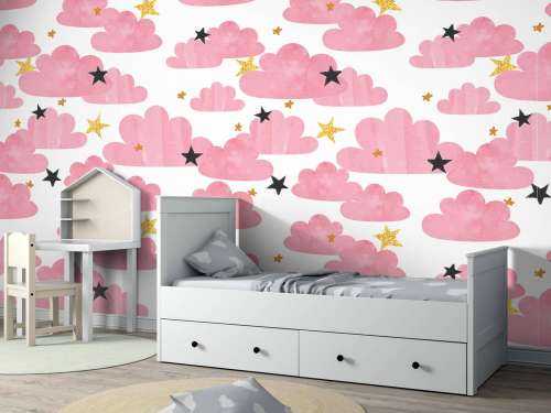 Waterverf wolken, roze