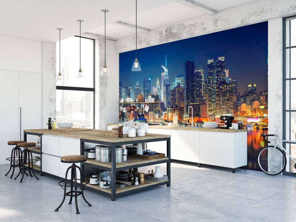 Fotobehang New York skyline in de nacht