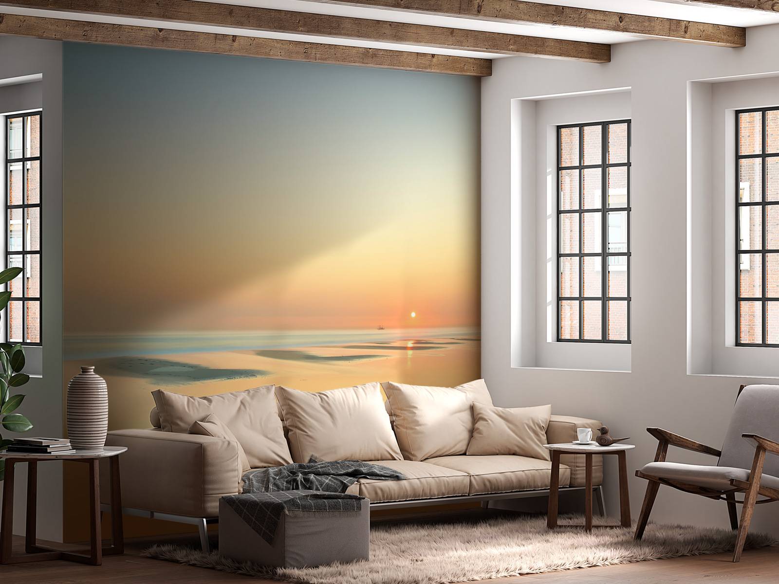Zonsondergang aan het strand
