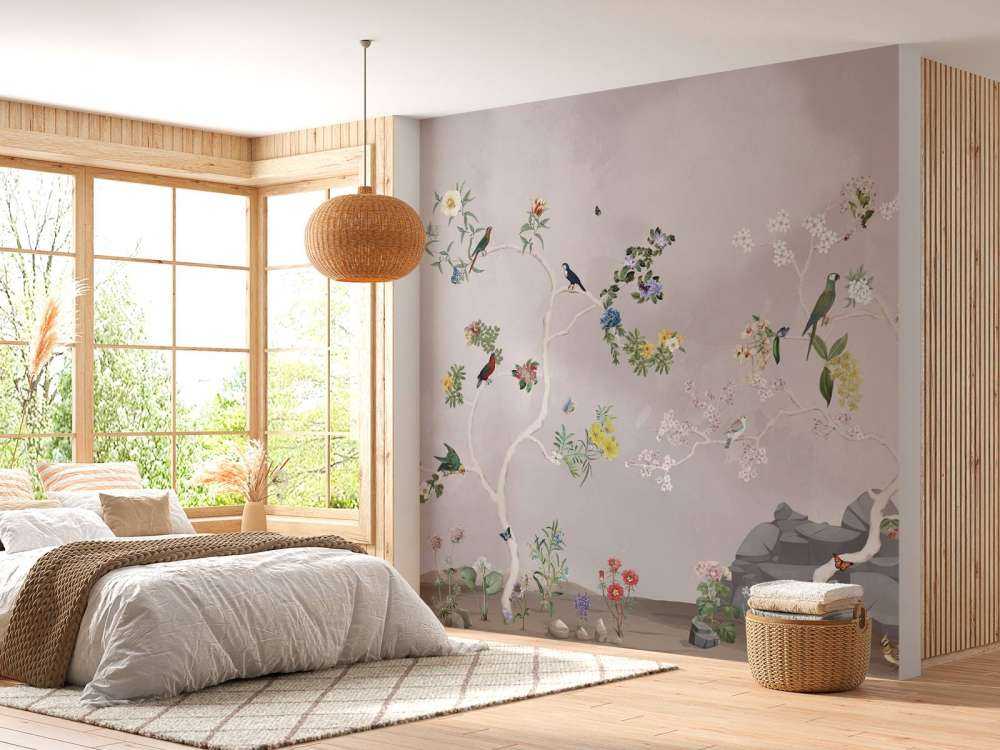 Birds in Garden Panorama 4